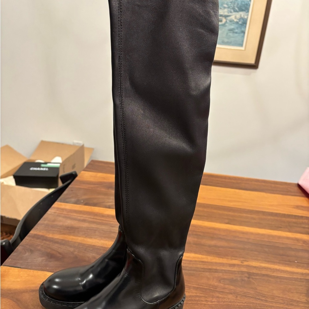 Prada Black Over the Knee Boots